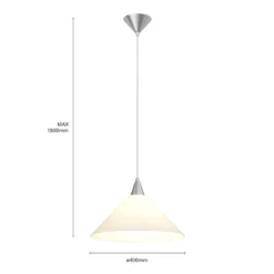 Lámpara colgante Petra de Lindby, blanca, cristal, Ø 40 cm, cono, E27