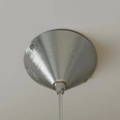 Lámpara colgante Petra de Lindby, blanca, cristal, Ø 40 cm, cono, E27