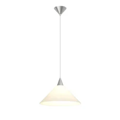 Lámpara colgante Petra de Lindby, blanca, cristal, Ø 40 cm, cono, E27