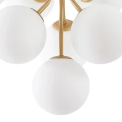 Lámpara colgante Peyton de Lucande, 10 luces, dorado/blanco, cristal