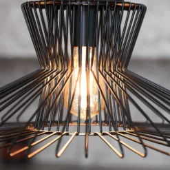 Lámpara colgante Pheonix Flair negra, metal, Ø 50 cm