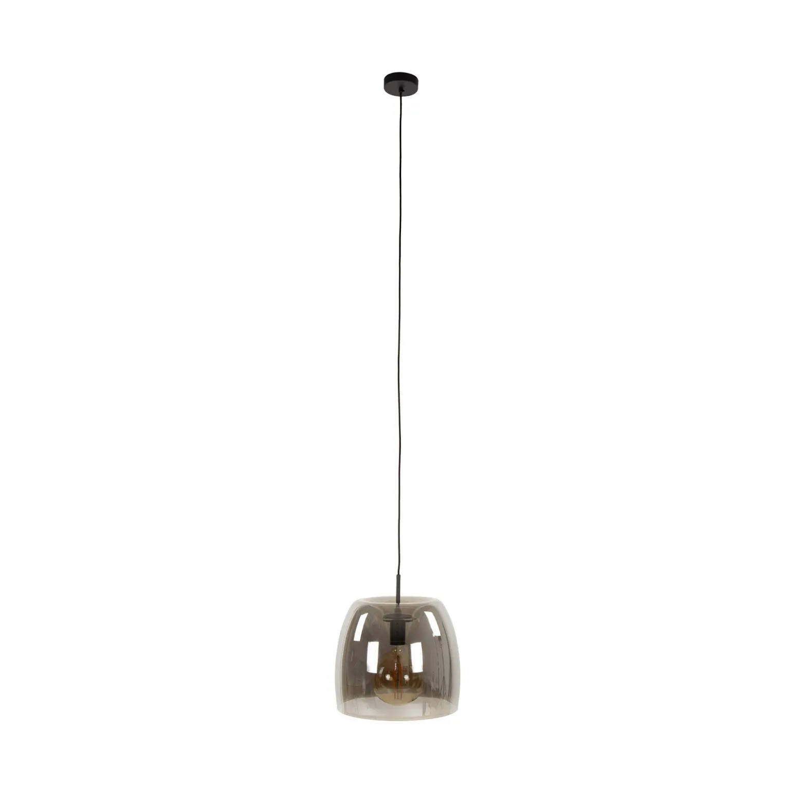 Lámpara colgante Philippa, gris humo, Ø 35 cm, cristal, 1 x E27