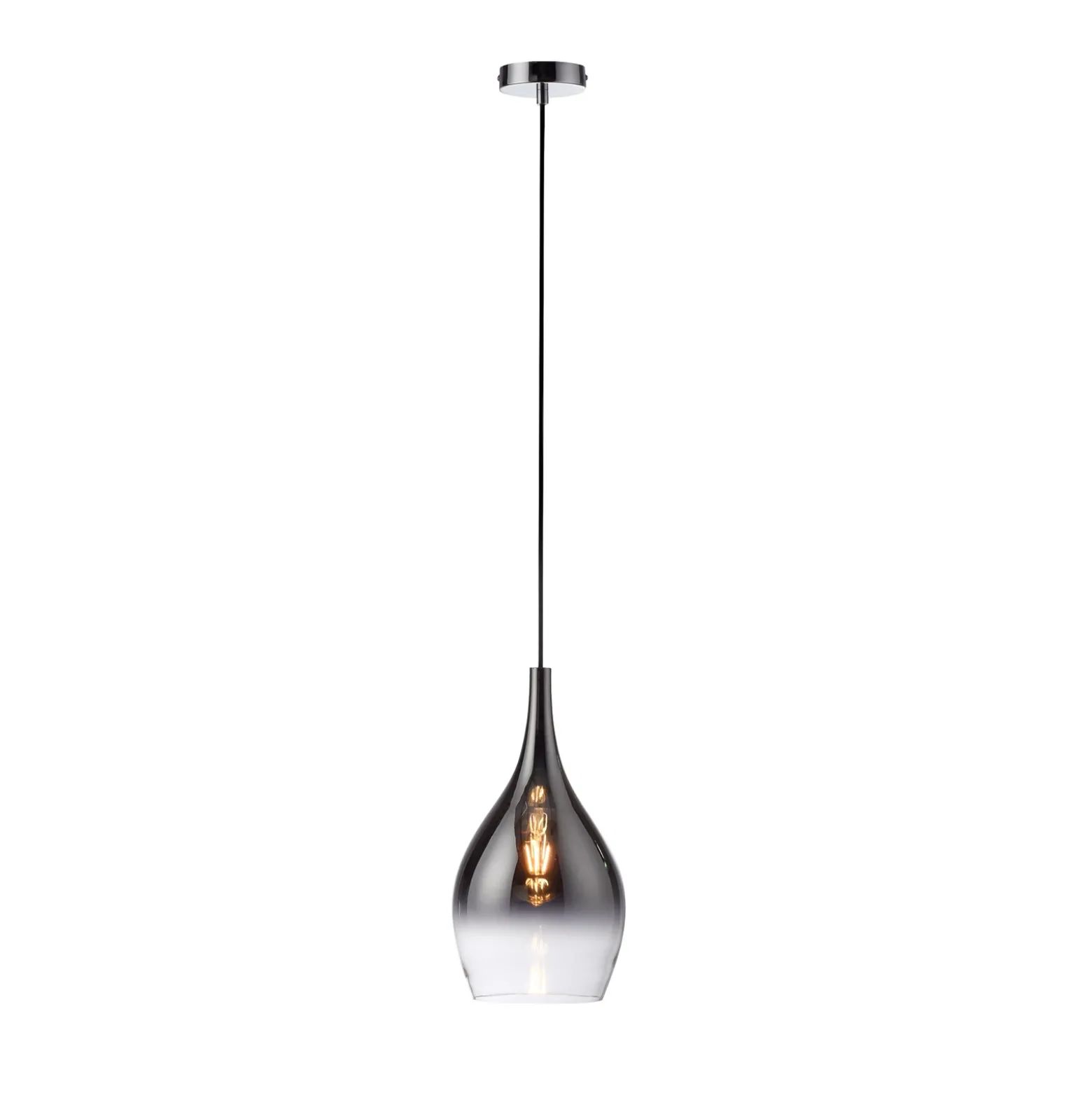 Lámpara colgante Pilua de Paul Neuhaus, gris ahumado, cristal, Ø 20 cm, E27