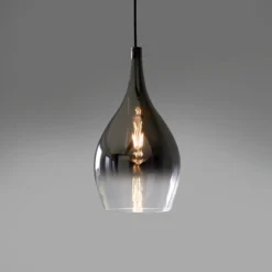 Lámpara colgante Pilua de Paul Neuhaus, gris ahumado, cristal, Ø 20 cm, E27