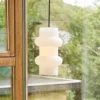 Lámpara colgante Pilule Double, blanco mate, Ø 15 cm, cristal