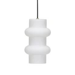Lámpara colgante Pilule Double, blanco mate, Ø 15 cm, cristal