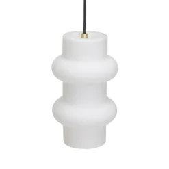 Lámpara colgante Pilule Double, blanco mate, Ø 15 cm, cristal