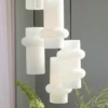 Lámpara colgante Pilule Double, blanco brillante, Ø 15 cm, cristal