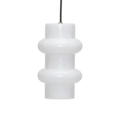 Lámpara colgante Pilule Double, blanco brillante, Ø 15 cm, cristal