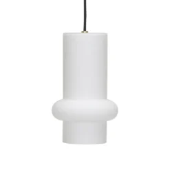 Lámpara colgante Pilule Down, blanco mate, Ø 15 cm, cristal