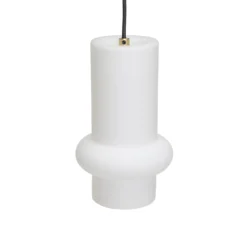 Lámpara colgante Pilule Down, blanco mate, Ø 15 cm, cristal