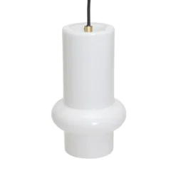 Lámpara colgante Pilule Down, blanco brillante, Ø 15 cm, cristal
