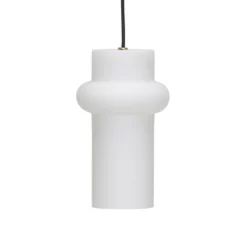 Lámpara colgante Pilule Up, blanco mate, Ø 15 cm, cristal
