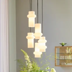 Lámpara colgante Pilule Up, blanco brillante, Ø 15 cm, cristal
