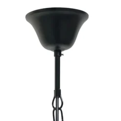 Lámpara colgante Pimpernel, Ø 23 cm, negro, cristal gris humo