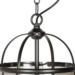Lámpara colgante Pimpernel, Ø 23 cm, negro, cristal gris humo