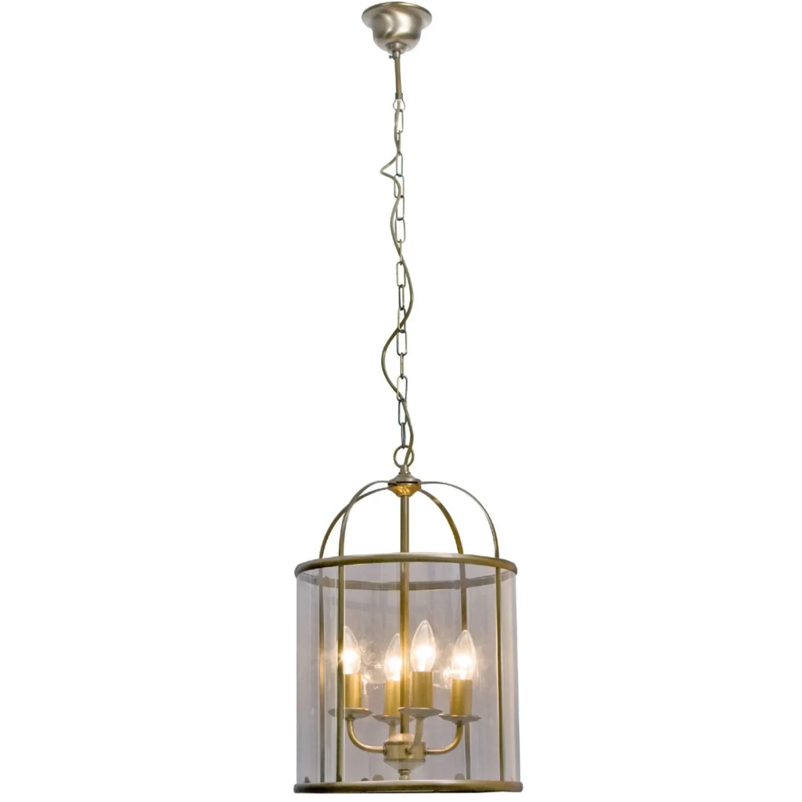 Lámpara colgante Pimpernel, Ø 32 cm, bronce, cristal transparente