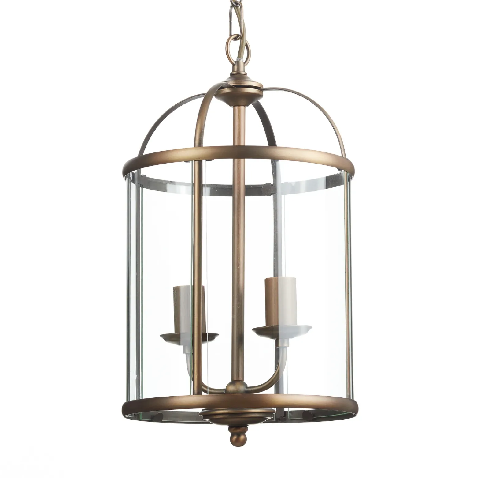 Lámpara colgante Pimpernel, Ø 23 cm, bronce, cristal transparente