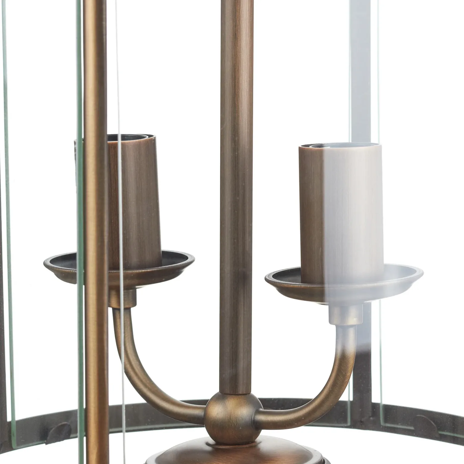 Lámpara colgante Pimpernel, Ø 23 cm, bronce, cristal transparente