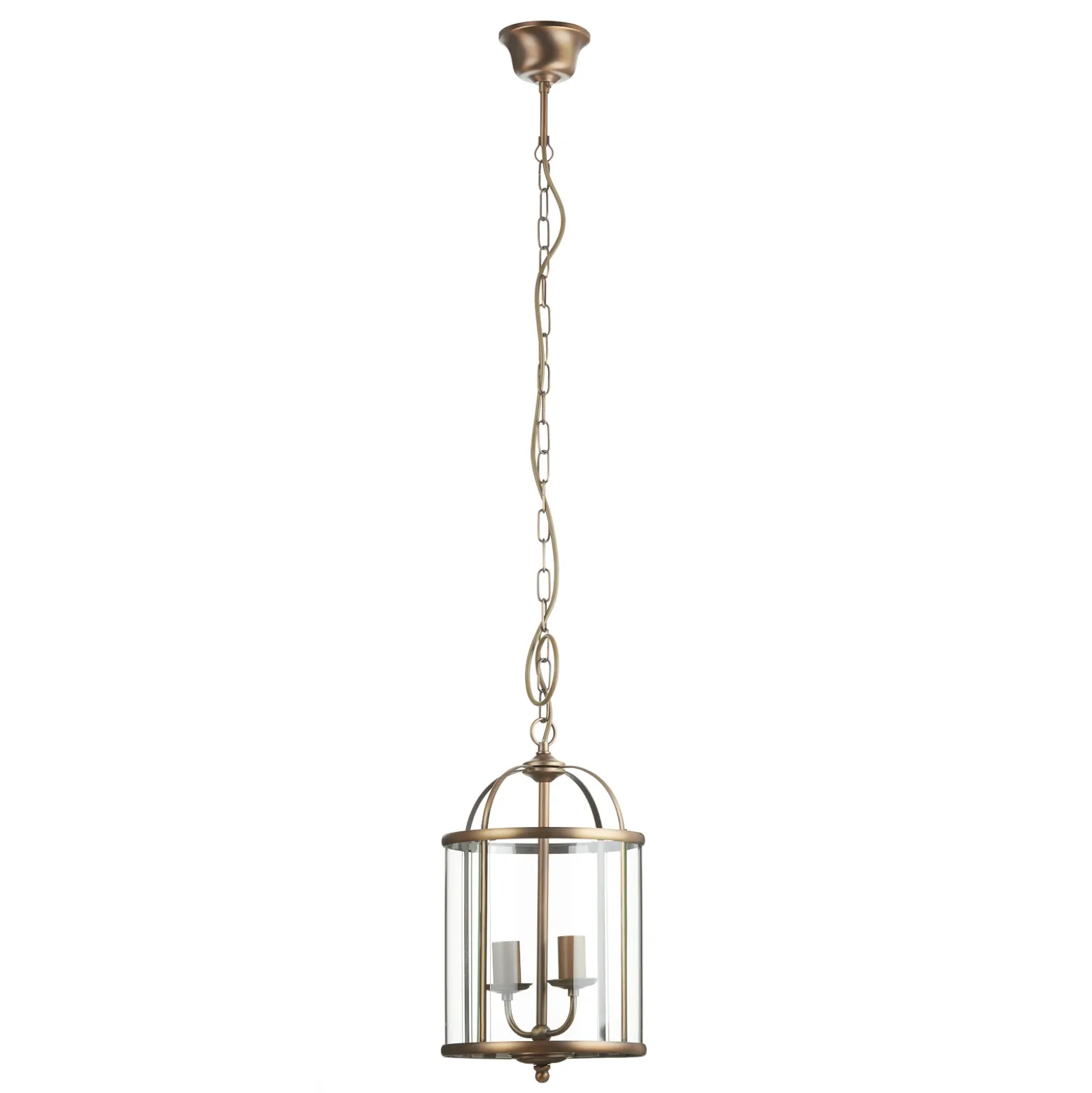 Lámpara colgante Pimpernel, Ø 23 cm, bronce, cristal transparente