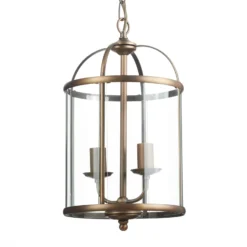 Lámpara colgante Pimpernel, Ø 23 cm, bronce, cristal transparente