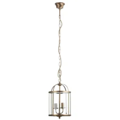 Lámpara colgante Pimpernel, Ø 23 cm, bronce, cristal transparente