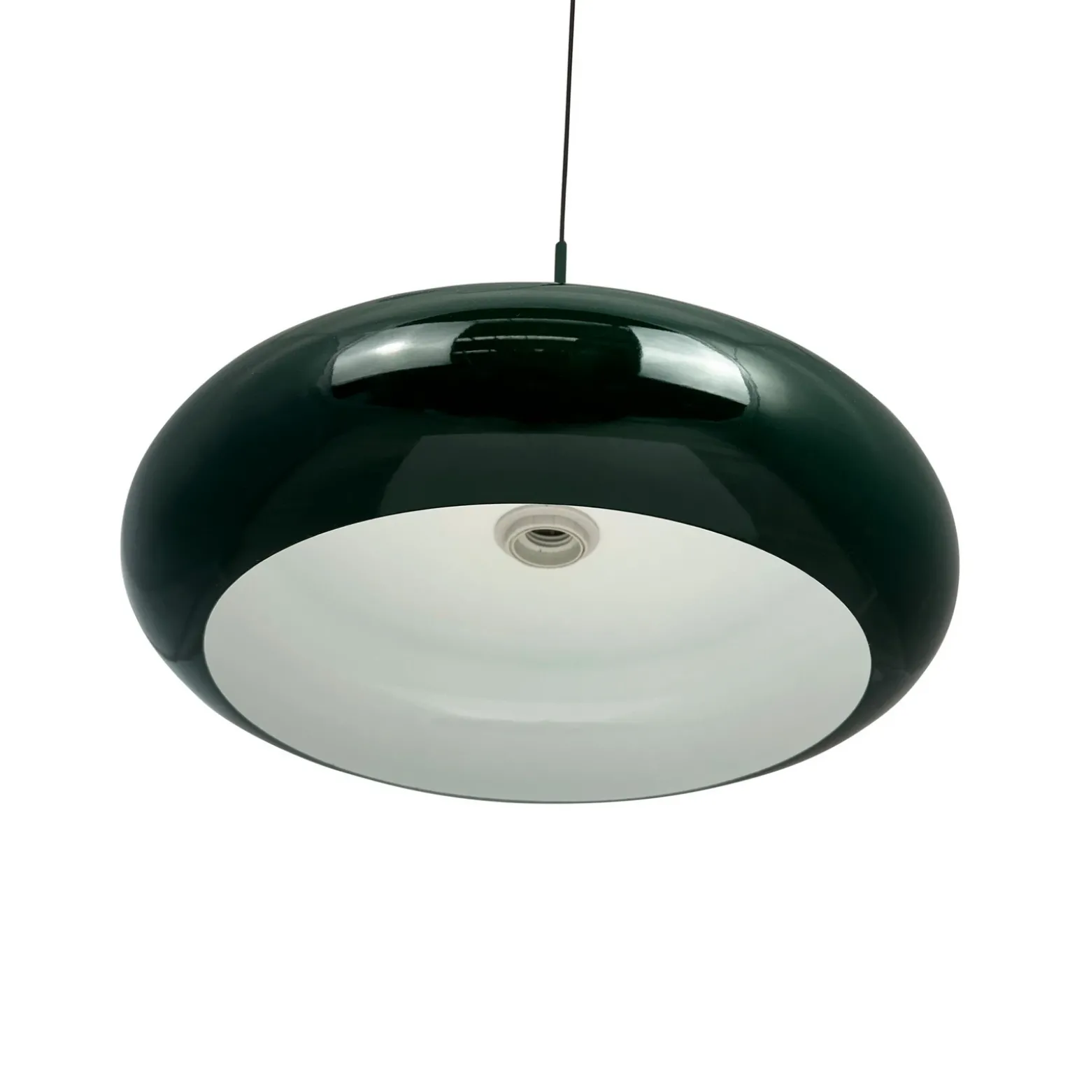 Lámpara colgante Planet de Dyberg Larsen, verde oscuro, Ø 40 cm, metal