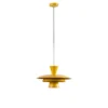 Lámpara colgante Plato, amarillo mostaza, metal, Ø 38 cm, E27