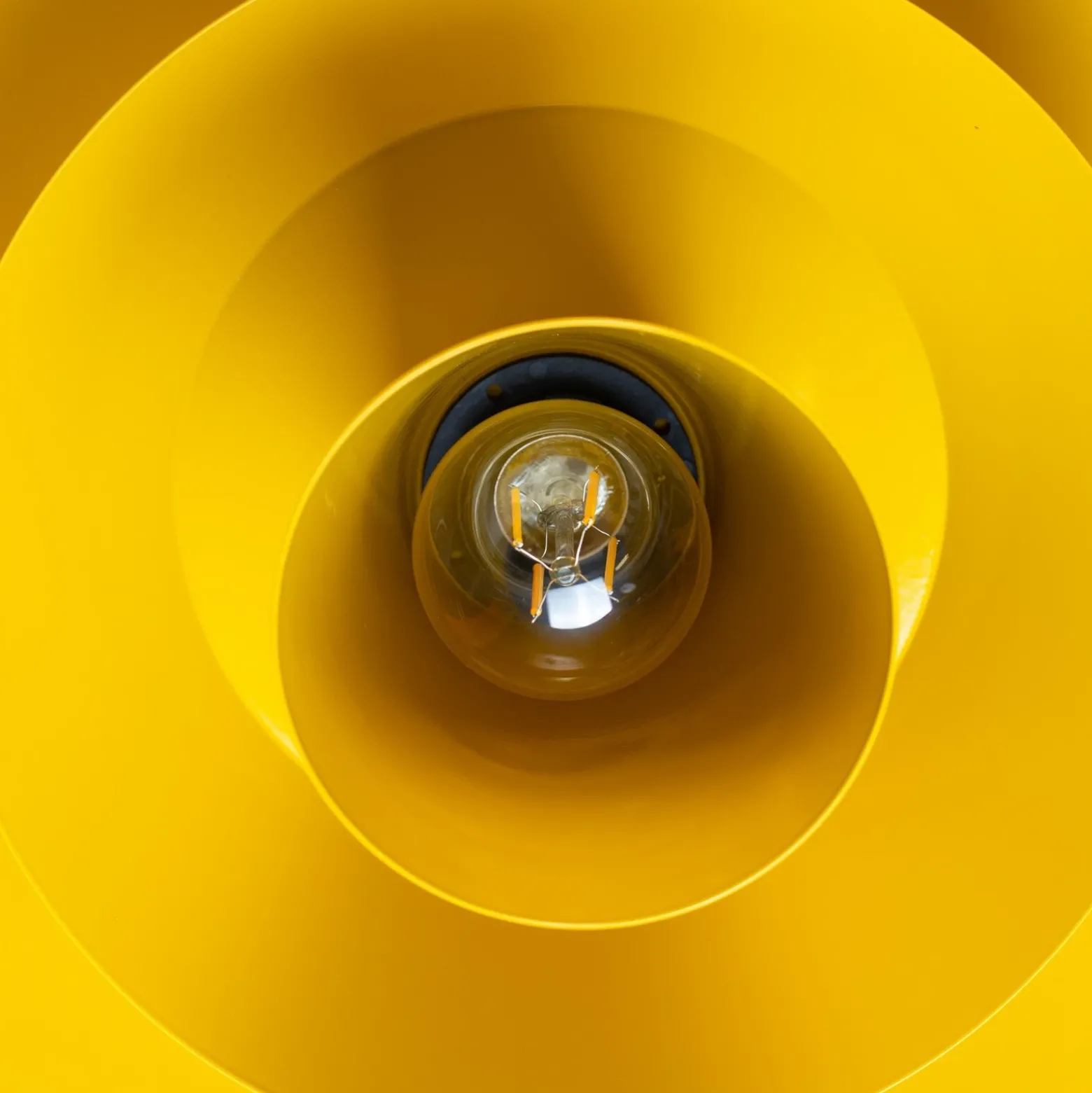 Lámpara colgante Plato, amarillo mostaza, metal, Ø 38 cm, E27