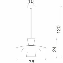Lámpara colgante Plato, beige, metal, Ø 38 cm, E27
