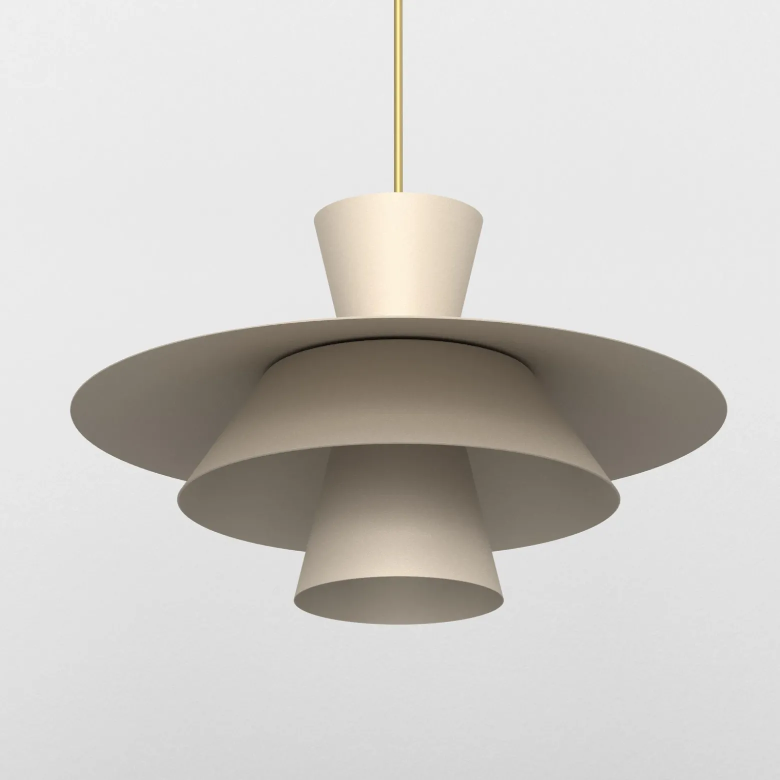 Lámpara colgante Plato, beige, metal, Ø 38 cm, E27