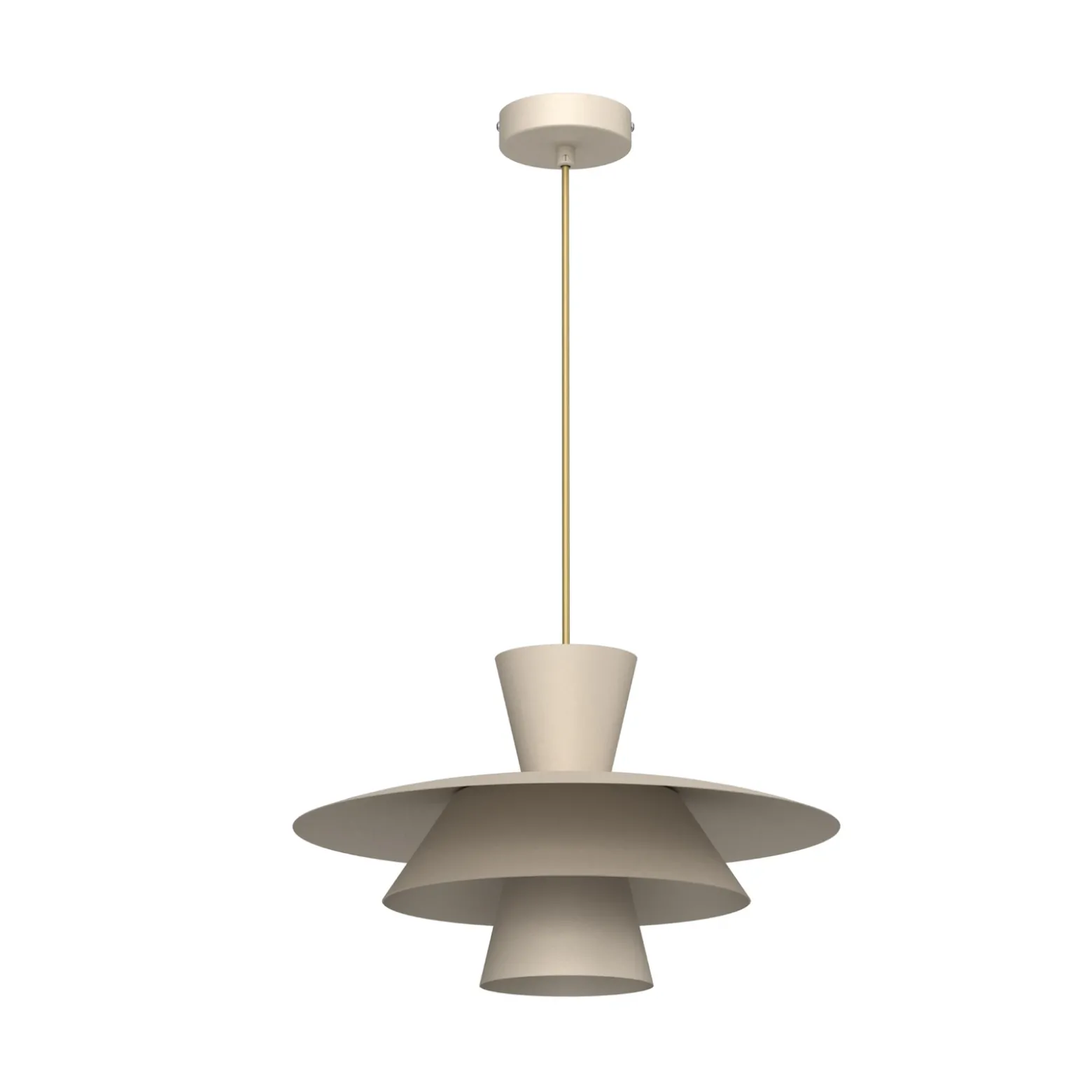 Lámpara colgante Plato, beige, metal, Ø 38 cm, E27