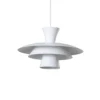 Lámpara colgante Plato, blanca, metal, Ø 38 cm, E27