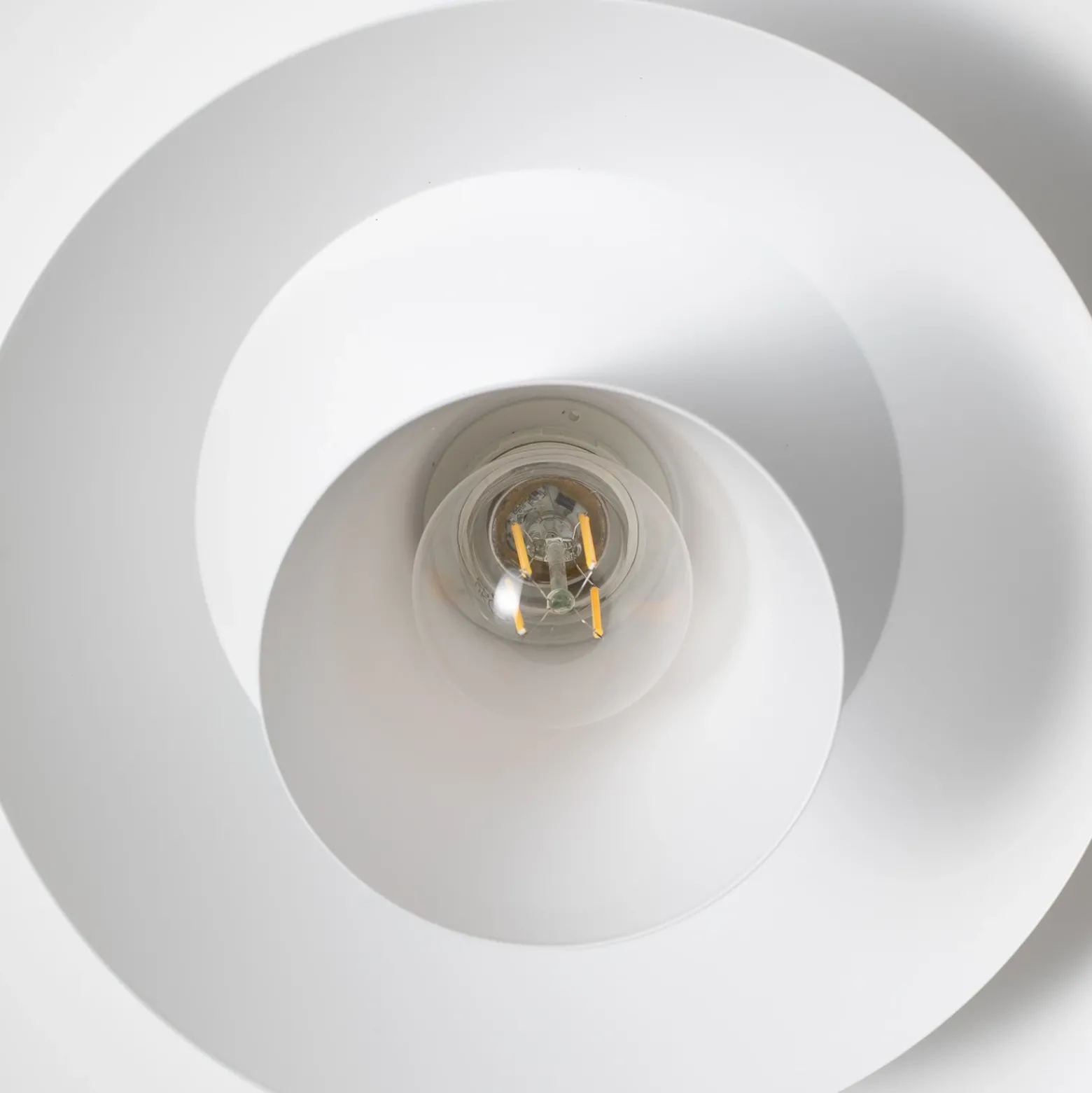 Lámpara colgante Plato, blanca, metal, Ø 38 cm, E27