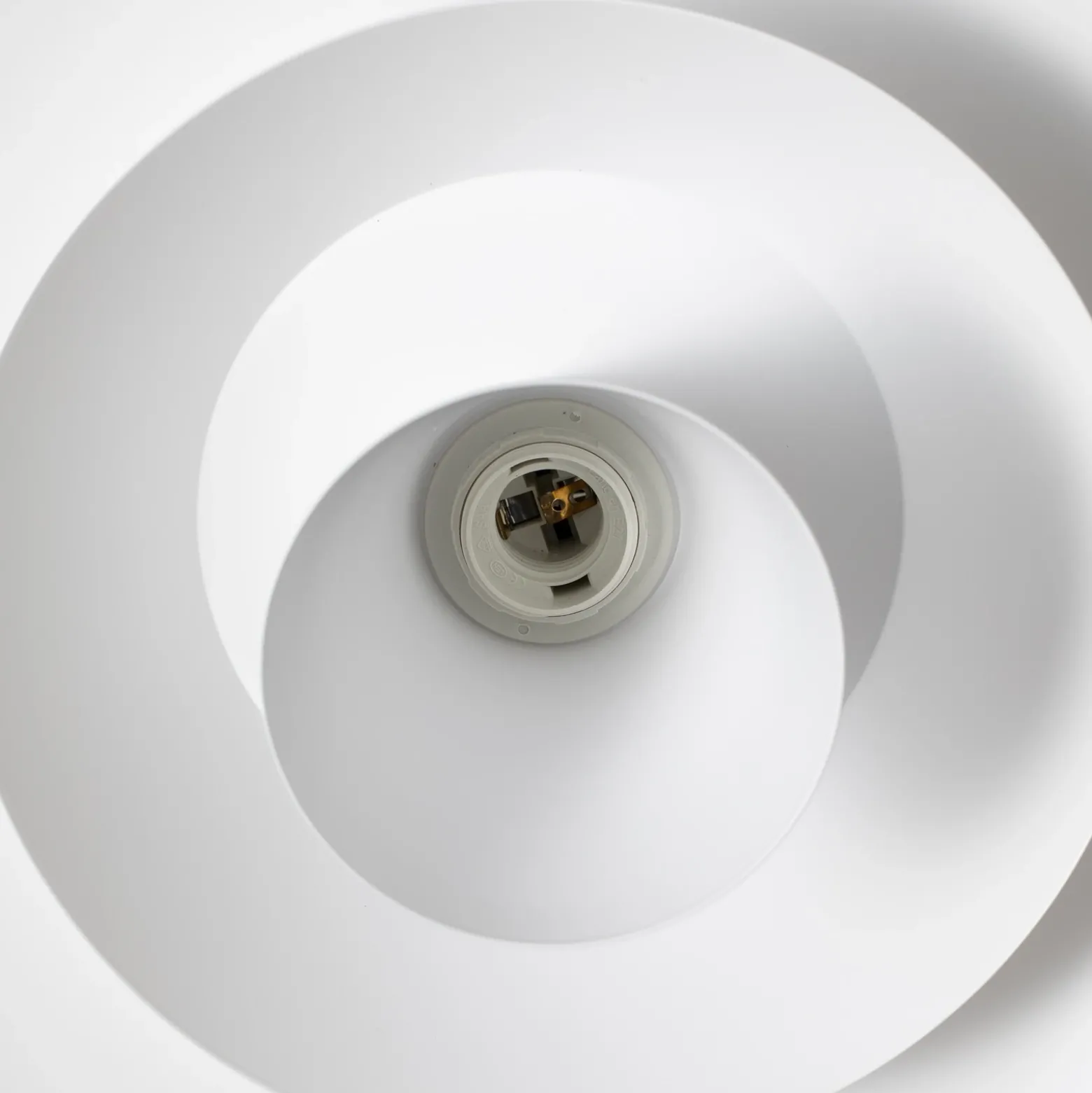 Lámpara colgante Plato, blanca, metal, Ø 38 cm, E27