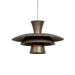 Lámpara colgante Plato, color titanio, metal, Ø 38 cm, E27