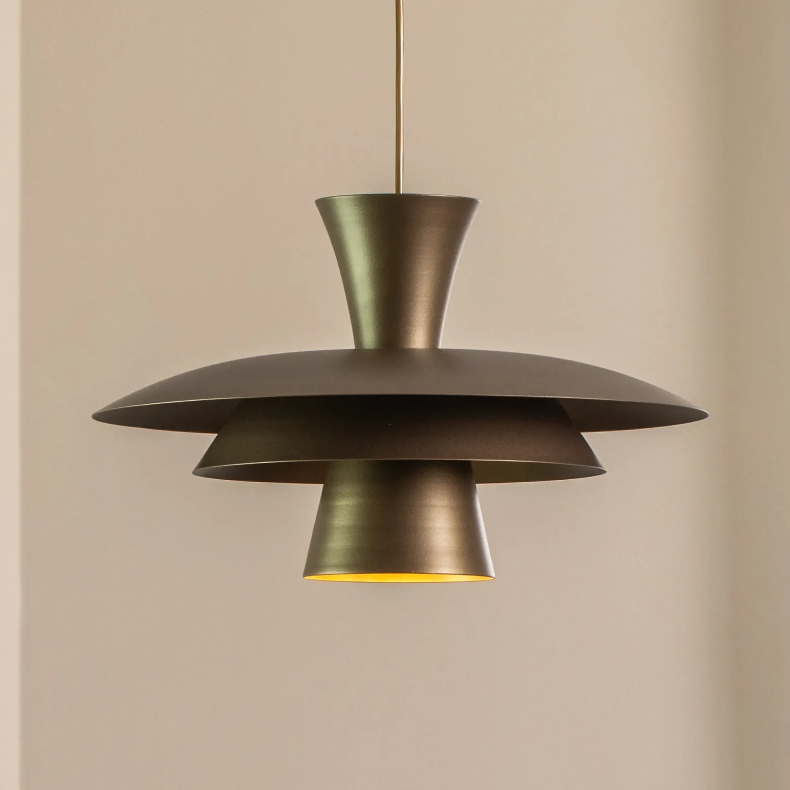 Lámpara colgante Plato, color titanio, metal, Ø 38 cm, E27
