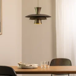 Lámpara colgante Plato, color titanio, metal, Ø 38 cm, E27