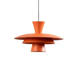 Lámpara colgante Plato, naranja, metal, Ø 38 cm, E27