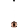 Lámpara colgante Polaris, cristal espejado, cobre
