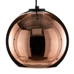Lámpara colgante Polaris, cristal espejado, cobre