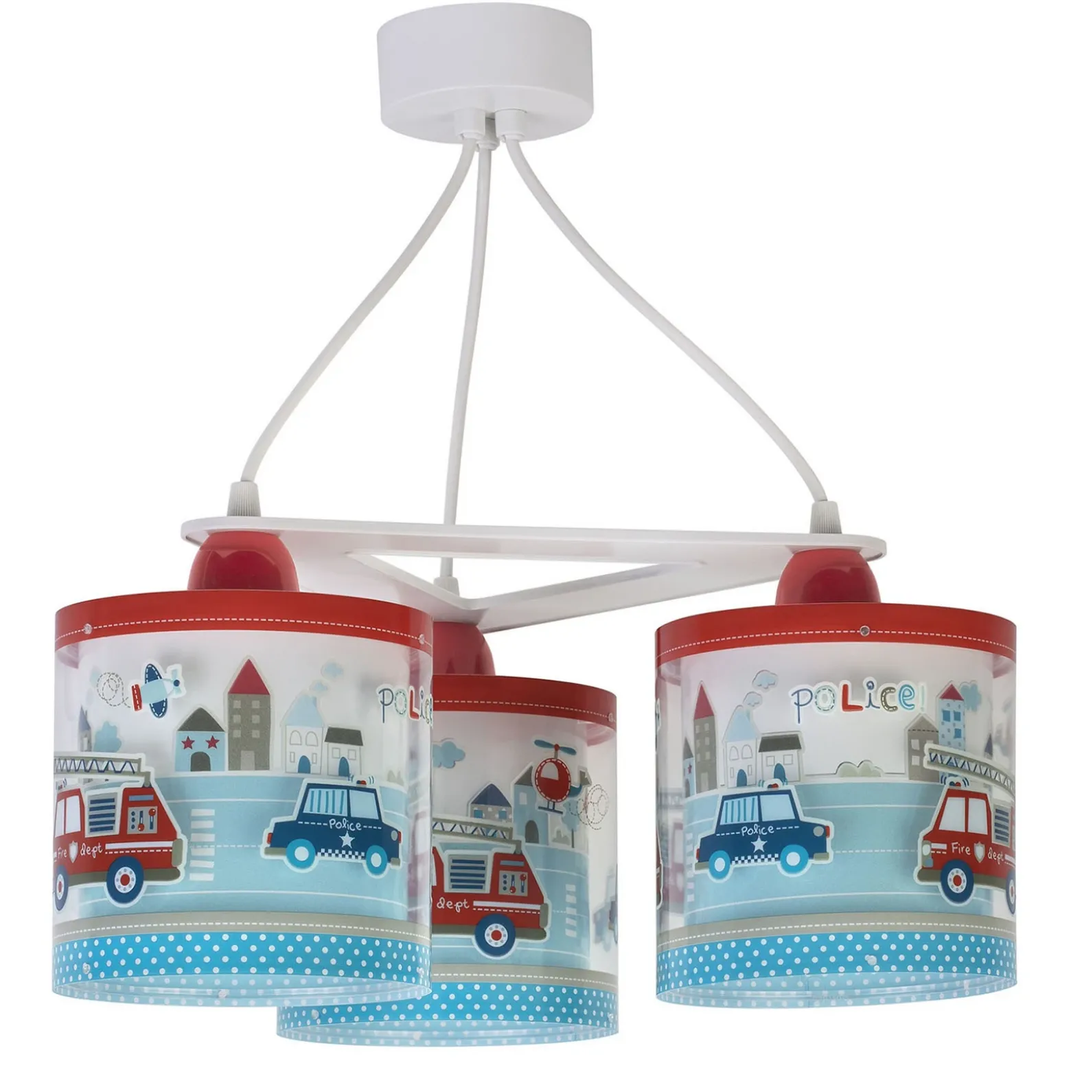 Lámpara colgante Police para niños, versión de 3 luces