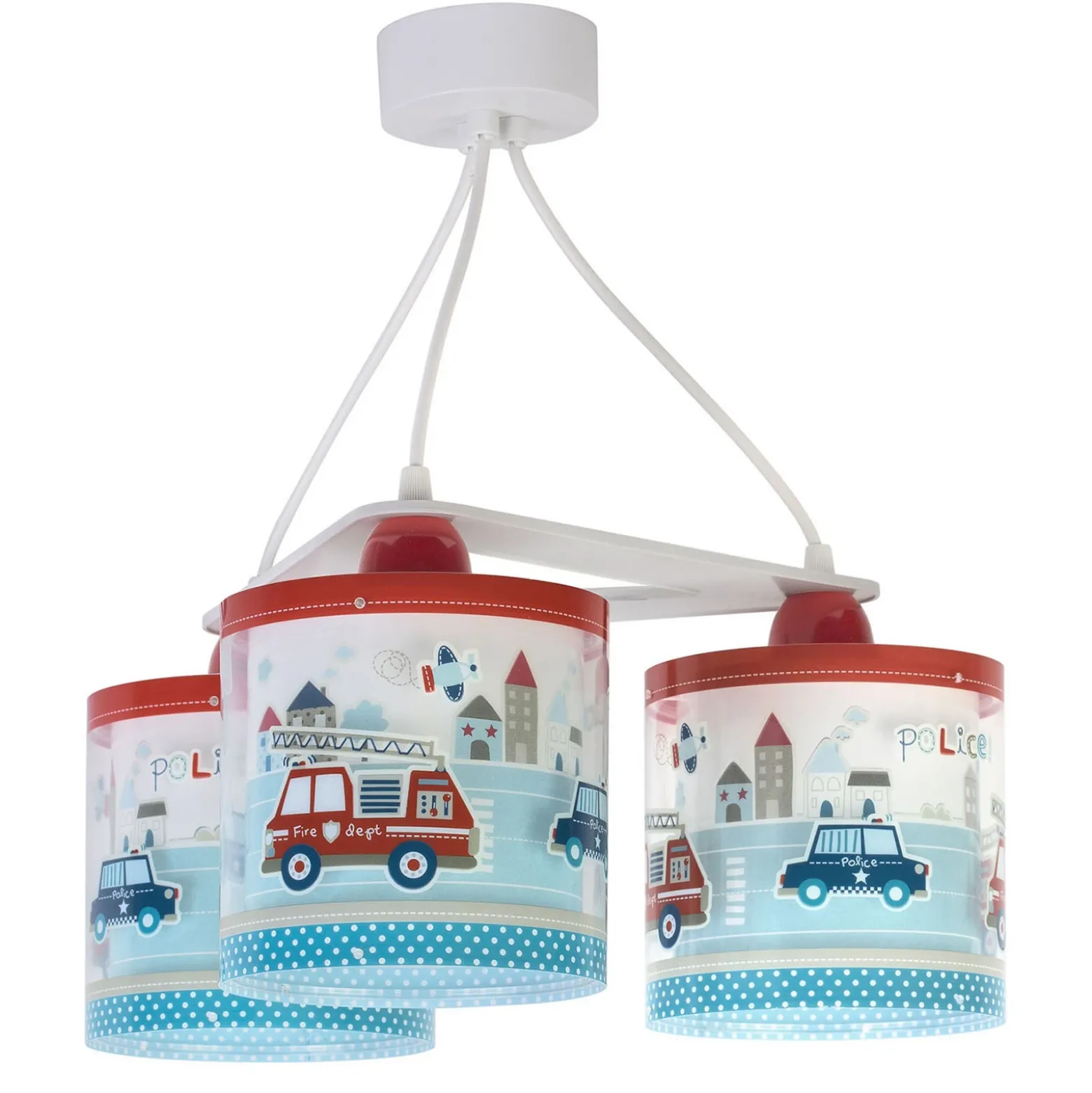 Lámpara colgante Police para niños, versión de 3 luces