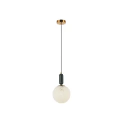 Lámpara colgante Polly con pantalla de cristal y mármol Ø20cm