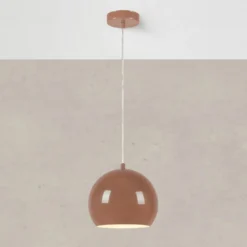 Lámpara colgante Pop, Ø 20 cm, marrón, metal