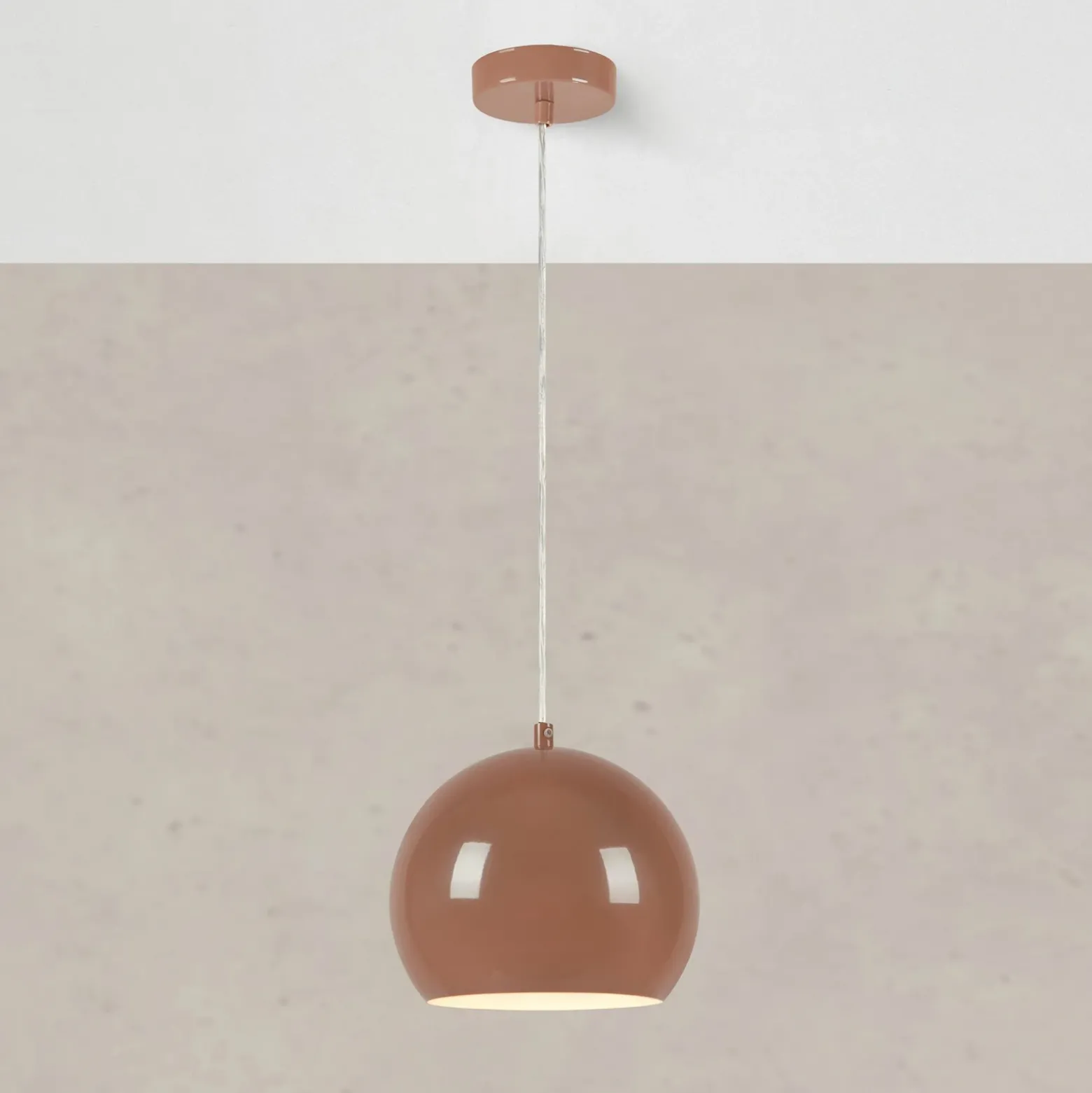 Lámpara colgante Pop, Ø 20 cm, marrón, metal