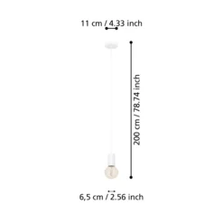 Lámpara colgante Pozueta 1, 1 luz, blanco