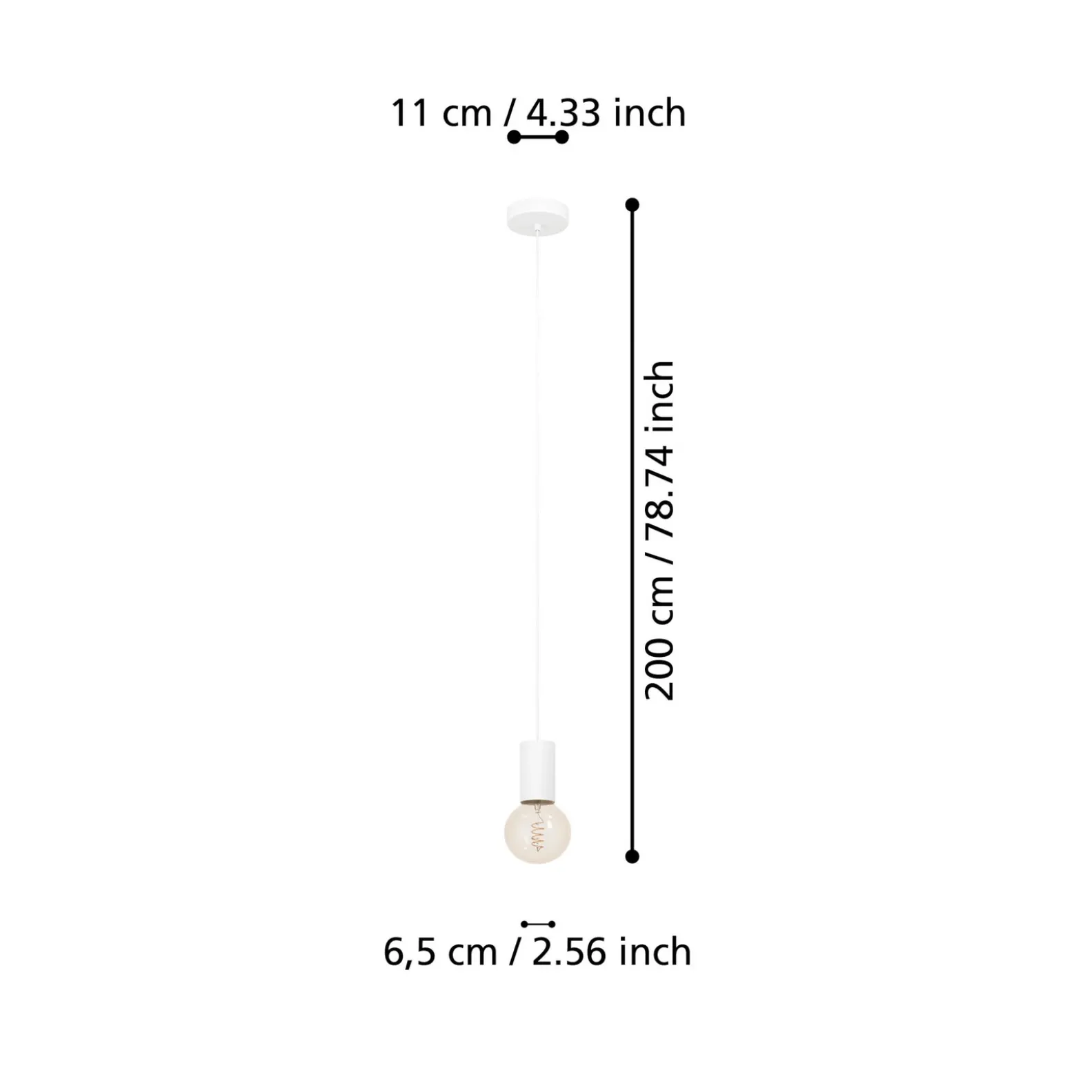 Lámpara colgante Pozueta 1, 1 luz, blanco