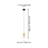 Lámpara colgante Pozueta 1, 1 luz, negro/marrón