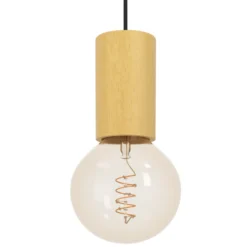 Lámpara colgante Pozueta 1, 1 luz, negro/marrón